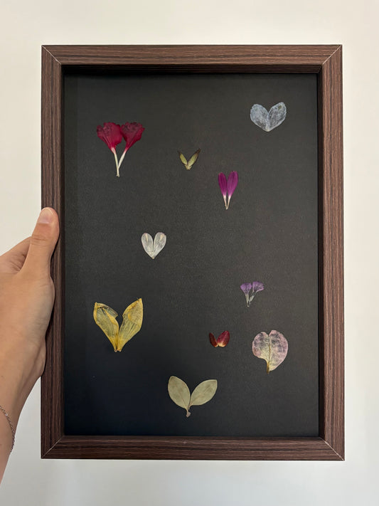 Heart Petals on Black